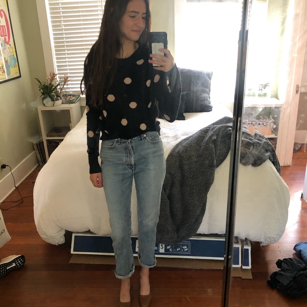 Equipment polka dot cashmere sweater, size XS